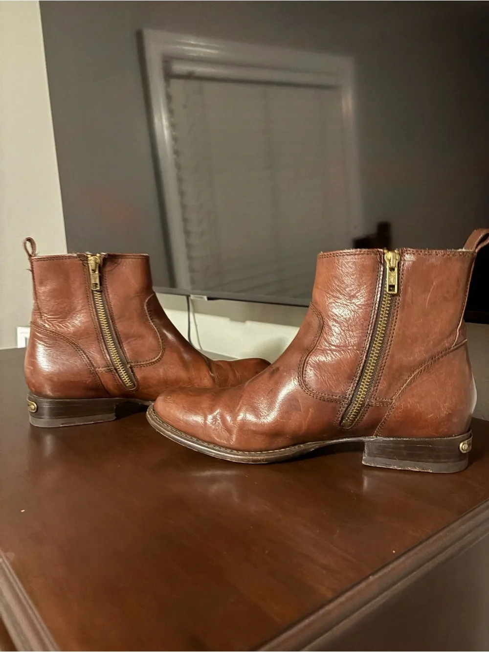 Women’s Brown Leather Frye Ankle Boots